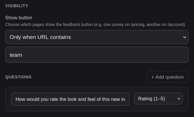 Survey rule visibility